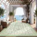 Garvee Outdoor Rug 10x20 Sage Green Waterproof Reversible Plastic Straw