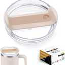 40 OZ Tumbler Lid Replacement Fit for Stanley Cup, 1 Pack Replacement Lids, Spill Proof Tumbler Covers for Stanley Cup Accessories (Clear - Rose Quartz)