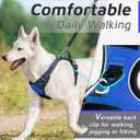 Eagloo Dog Harness Medium Sized Dog, No Pull Service Vest with Reflective Strips and Control Handle, Adjustable and Comfortable for Easy Walking, No Choke Pet Harness with 2 Metal Rings, Blue, M