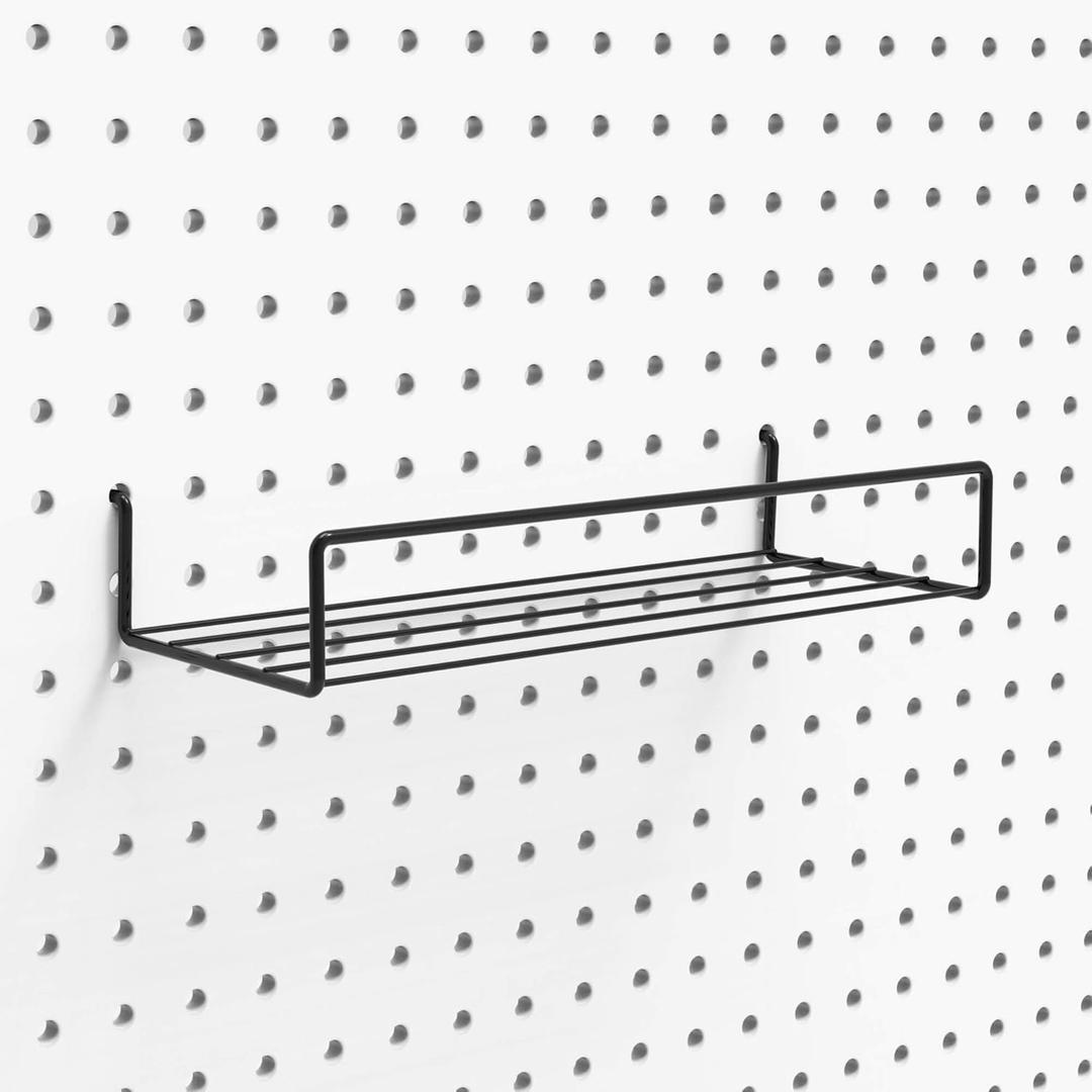 Pegboard Shelves, Peg Board Hooks, for Organizing Various Tools, 2 Packs, Black