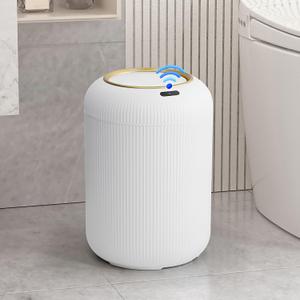 Automatic Motion Sensor Bathroom Garbage Can with Lid, 3 Gallon Touchless Garbage Bin, Smart Plastic Electric Garbage Cans Small White Wastebasket for Office, rv, Bedroom, Living Room