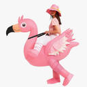 One Casa Inflatable Flamingo Costume Riding On Flamingo Air Blow up Funny Fancy Dress Party Halloween Costume for Adult