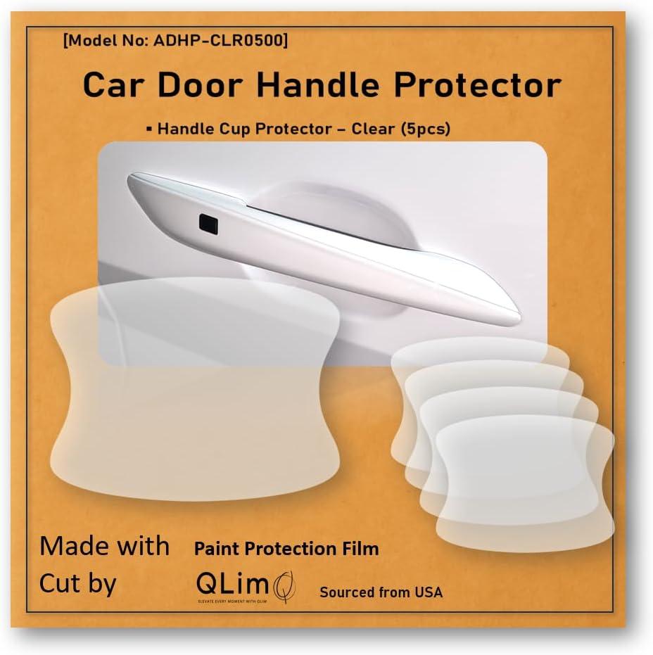 [3M]-5pcs Customized Car Door Handle Cup Protector Made with 3M Paint Protection Film, Sticker/Guard, Clear(Transparent), Anti Scratch, Universal Fit for Most Cars (Clear/5pcs)