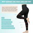 Compression Pantyhose for Women, 20-30 mmHg Footless Medical Compression Stockings, Waist High Opaque Graduated Support Compression Hose Tights for Edema, Varicose Veins, Swelling, M
