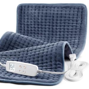 Heating Pad for Back Pain Relief, Extra Large 33 x 17, Portable Heating Pad for Shoulder, Neck, Cramp, Menstrual Pain, with Upgraded 6 Timer & 6 Temperature Controller (Gray)