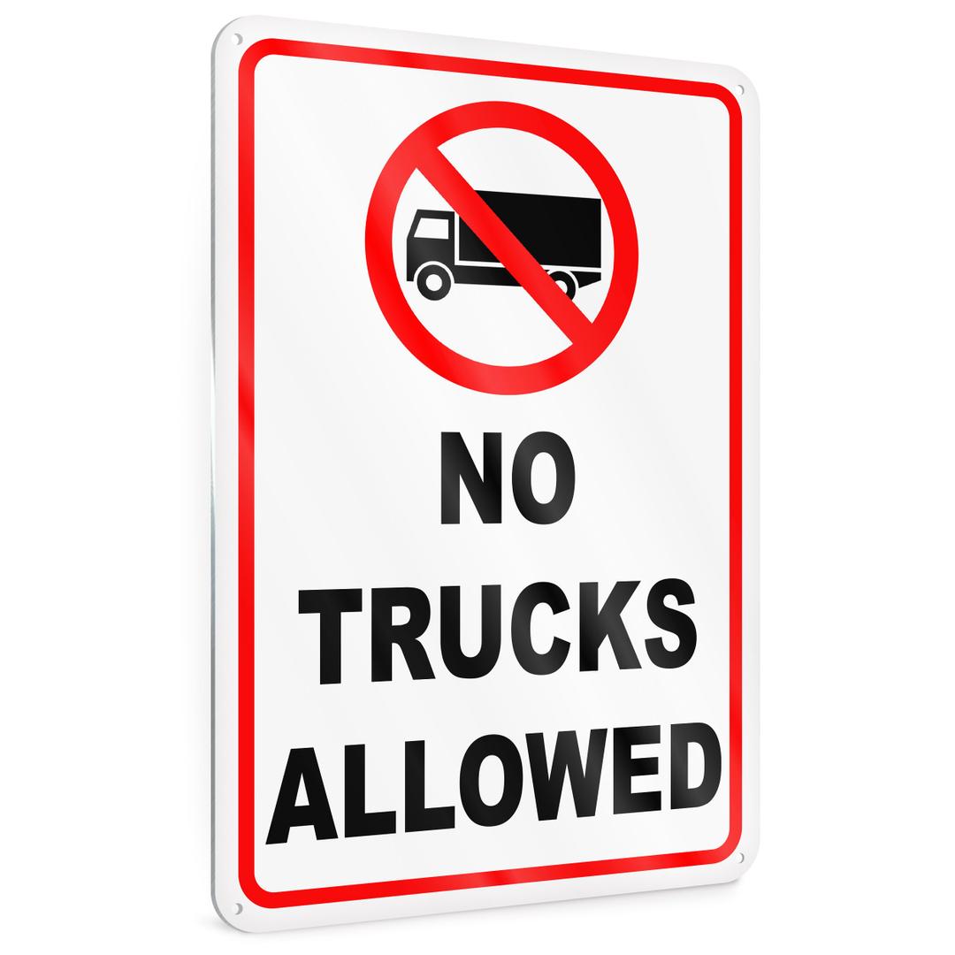 No Trucks Sign, 8x12 Reflective Aluminum No Trucks Allowed Sign, UV Protected, Weatherproof