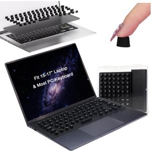 Universal Laptop Keyboard Cover for Long Nails - Comes with a Separate DIY Film, Raised Keyboard Sticker to Protect Long Nails for Mac/HP/DELL/Lenovo/Acer/Asus/Samsung (Black-New, 15.6")