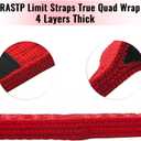 RASTP Limit Strap, Premium Quad Wrap Limit Strap Car Hauler Axle Straps Truck Wrecker Wheel Tie Down Strap with 10,000 Lb Webbing Strength (18 Inch,Red)