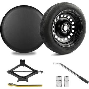 Spare Tire Kit Compatible with 2020-2026 Tesla Model Y - Includes 18x4 Rim, 155/85R18 Spare Tire, 28.5 Rolling Diameter, Includes car Jack kit and Spare tire Bag.