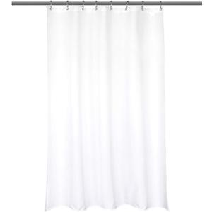Barossa Design Waterproof Fabric Stall Shower Curtain Liner Microfiber 48" W x 72" H - Hotel Quality, Machine Washable, White Shower Liner for Bath Tub, 48x72