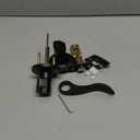 1 Pack Entry Black Door Handle with Lock and Key, Door Levers Interior Exterior Handle Lock, Reversible Front Entrance for Bedroom Wave Style Lever Handles