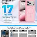 Magnetic for iPhone 17 Pro Max Case, [Anti-Slip] [Military-Grade Drop Protection] [Camera Protection] Skin-Friendly Slim Matte Shockproof Protective Case for iPhone 17 Pro Max, Pink