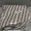 XOGUIBO Farmhouse Shower Curtain with Ruffle Hem Linen Shower Curtains for Bathroom Country Vintage Rustic Natural Fabric, Cream-Brown Stripe 72" W x 84" L