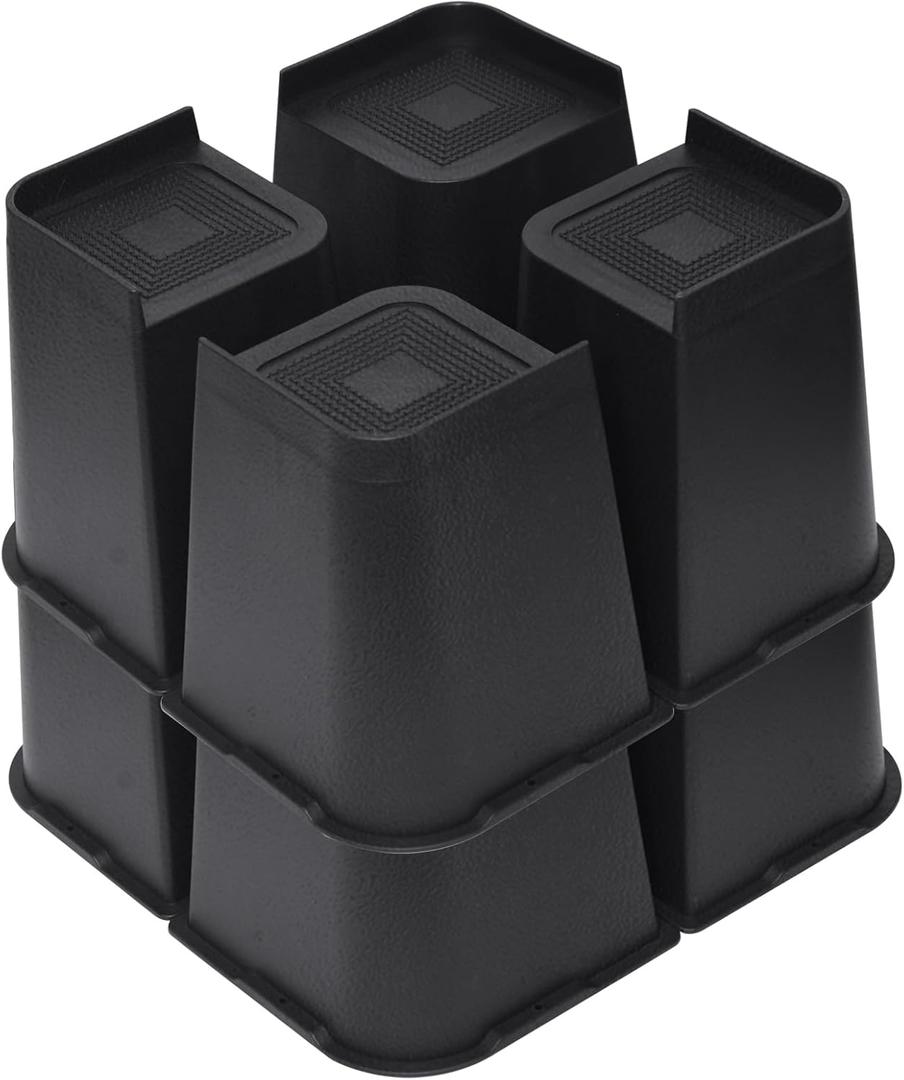 Bed Risers Heavy Duty, Oversized Furniture Risers, Support Up to 6000 Lbs, Lift 8 inch for Couch, Sofa, Table,Chair (Black 8 Pack, 8 inch)