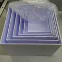 6 Pcs White Acrylic Buffet Risers, Food Risers Display Stands for Buffet Table Party Catering Dessert Jewelry Collectibles,Acrylic Cube Nesting Boxes with Hollow Bottoms 6 Sizes (10" 9" 8" 7" 6" 5")