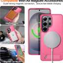 For Samsung Galaxy S26 Ultra Case with Kickstand,1*Screen Protector,[Compatible with Magsafe]Translucent Matte Military-Grade Protection,Magnetic Phone Case for Samsung Galaxy S26 Ultra,6.9"-Rosered
