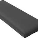 QILLOWAY Indoor/Outdoor Bench Cushion, Thick Upholstery Foam Couch Swing Pads with Ties, 48-Inches, Dark Grey