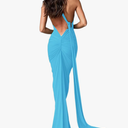 Springcmy Women Sexy Backless Dress Ruched Bodycon Sleeveless Open Back Maxi Dress Spaghetti Strap Party Cocktail Long Dress, L