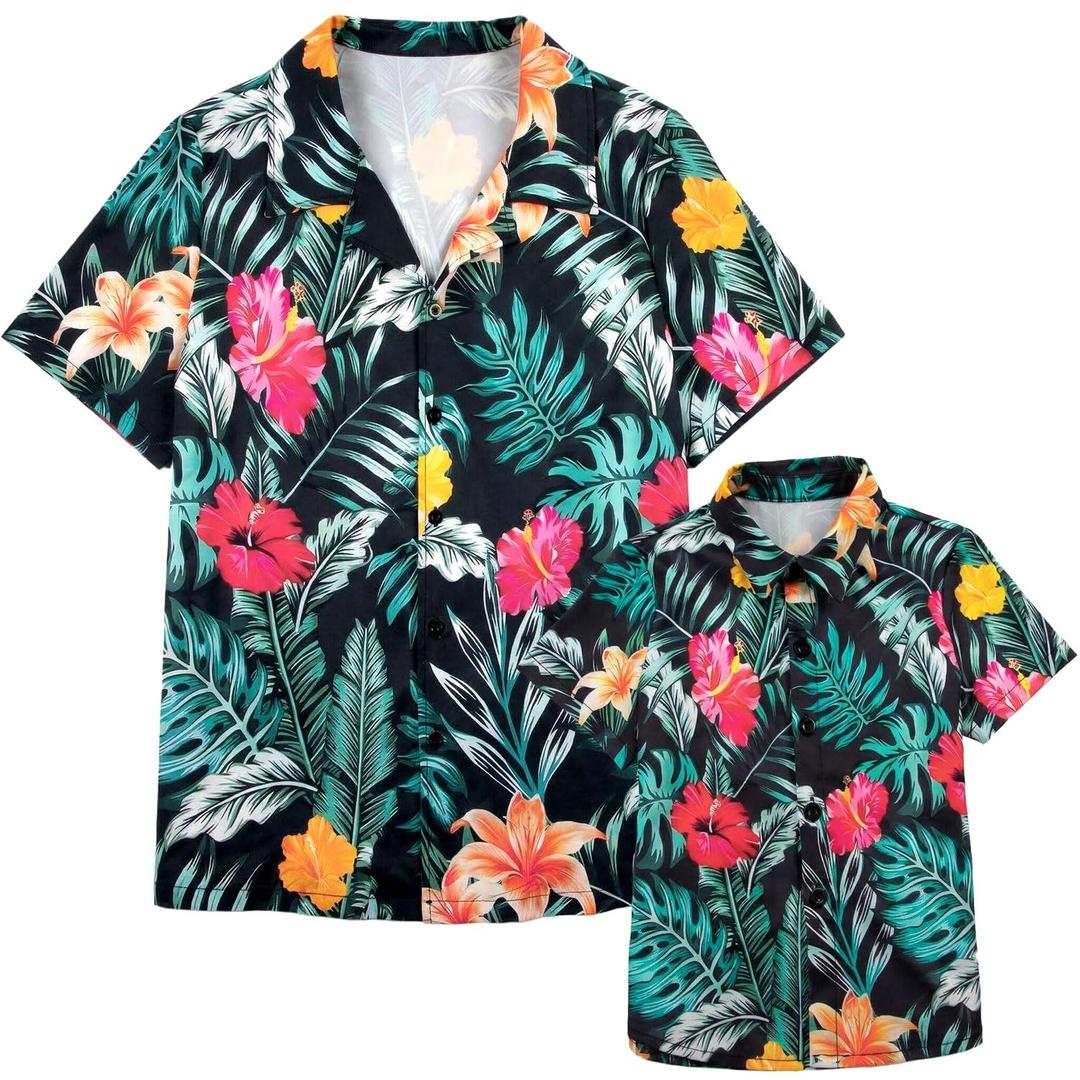 Dad and Son Matching Shirts Hawaiian Father and Son Matching Shirt Family Matching Outfits Tops