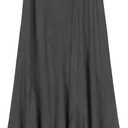 Urban CoCo Women's Faux Suede Elastic Waist Midi Long Skirt A Line Women Flowy Fall Winter Skirts