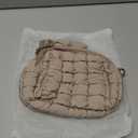 Yarnic Quilted Makeup Bag Cosmetic Bag, Travel Toiletry Bag for Women, Cute Makeup Bag Organizer Puffer Makeup Pouch (Taupe, S)