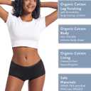 Goat Union Organic Cotton Boyleg Period Underwear for Women & Teens - Moderate Absorbency Period Panty Black, Size S, Pack of 1 (Black, S)