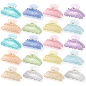Knitgrip 20 Pcs Large Acrylic Hair Claw Clips Bulk for Women Cute Non-slip Hold Clamps Bulk for Thick or Thin Hair French Barrettes Accessories(Sparkle 10 Colors)