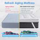 QUEEN ROSE Mattress Topper Queen, Extra Thick Pillow-Top Mattress Pad Bed Covers, Plush Soft Support, 3D Snow Down Alternative, Cooling Cloud-Like Sleep, Back Pain Relief