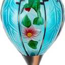 Large Hot Air Balloon Solar Lantern with Flame | Handmade Glass, Waterproof Outdoor Lanterns, Decor for Patio, Garden, Porch