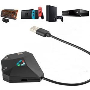 Arvin Keyboard and Mouse Adapter for Nintendo Switch/PS4/PS3/Xbox One/Xbox 360 Consoles, Switch Adapter Support Custom Mapping & Mouse Sensitivity Adjustment, Wired Keyboard and Mouses Converter