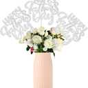 3 x Gyufise 12Pcs Happy Father's Day Centerpiece Sticks Assembled Glitter Love Heart Love Dad Best Dad Table Centerpiece Sticks for Father's Day Theme Men Birthday Party Supplies Silver