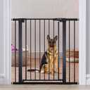 Mumeasy 36" High Extra Tall Dog Gate, 29.6"-40.5" Wide Pressure Mounted Tall Baby Gate for Dog, Auto Close Pet Gate with Door for Stairs,Doorways,House,Black