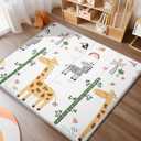 Baby Play Mat,Foldable Baby Floor Mat, 0.8"Thick Waterproof Baby Play Mats for Floor, Reversable&Non-Slip Carlwing Mat for Infants and Toddlers, 59"x59" Playpen Mat for Indoor&Outdoor Playing,Giraffe