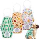 3 Pack Washable Female Dog Diapers with Adjustable Suspender, Reusable Sanitary Panties for Dogs in Heat, Leak-Proof Design for Small Dogs