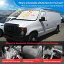 Front Windshield Side Window Sun Shade for 1992-2025 Fo-rd E-Series E-150 E-250 E-350 E-450 Van Motorhome, Foldable Window Sunshade Sun Visor Protector Blocks UV Rays Heat, Pack of 3, Silver & Black-Fit Ford E-150 E-250 E-350 E-450