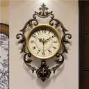 Vintage Wall Clocks Living Room, Decorative Antique Large Wall Clocks,21" x 15" Digital Retro Silent Wall Clock Battery Operated for Bedroom Kitchen Entryway Office Decor