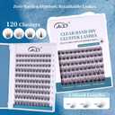 GAQQI Lash Clusters Volume & Wispy Eyelash Clusters 10-14mm Cluster Lashes 120PCS, Cluster Eyelash Extensions C Curve, Ultra-thin & Soft Clear Band False Lashes Wide Band (WING)