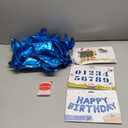 76pcs Happy Birthday Balloon Banner, Blue Balloons Letters, Personalized 16" Mylar Foil Birthday Decorations includes 2 Sets A- Z, 1 set Number 0-9 and "HAPPY BIRTHDAY" letters (with Balloon Pump)