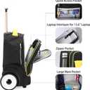 Rolling Laptop Bag for 15.6 Inch Laptop,Roller Bag,Backpack with Wheels, 20 Inch Wheeled Computer Bag，Black/Yellow, Large