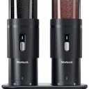 Upgraded Larger Capacity Electric Salt and Pepper Grinder Set, Rechargeable Salt and Pepper Grinder Set with Charge Base, Adjustable Coarseness, Efficient Kitchen Gadgets