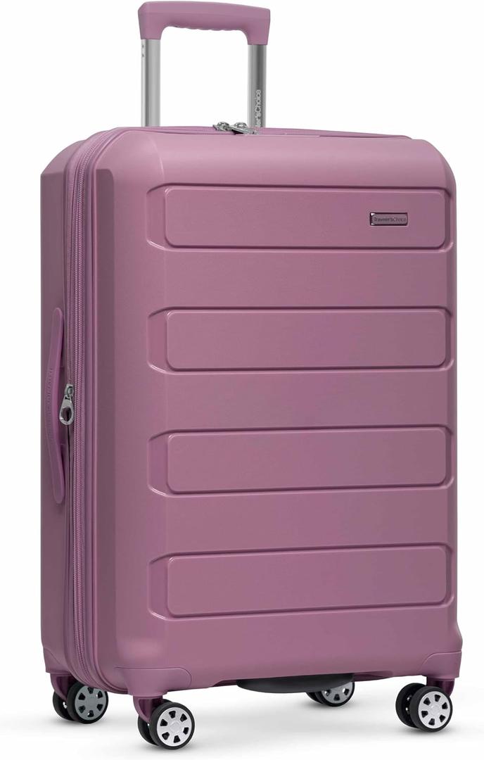 Traveler's Choice Pagosa Hardshell Expandable Luggage with Spinner Wheels, Mauve, 26-Inch Medium