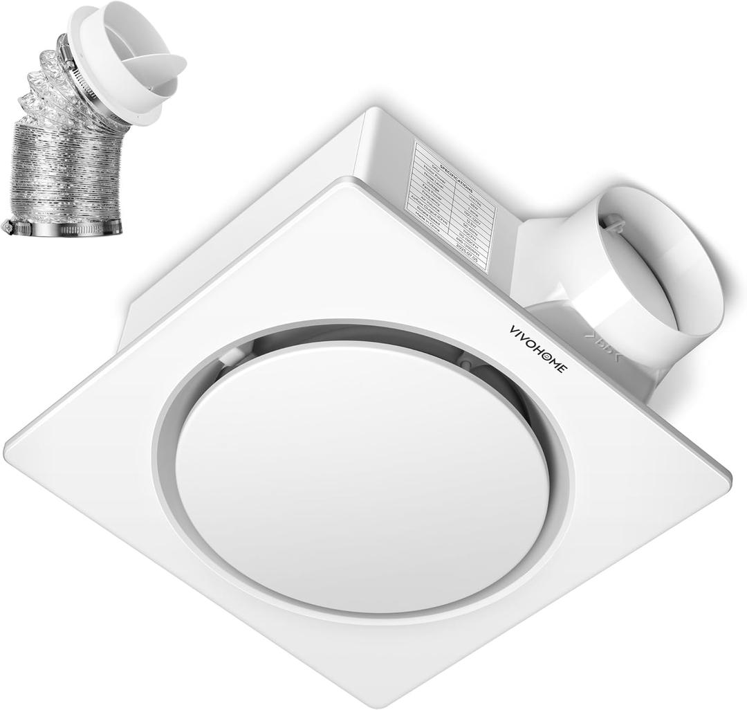 VIVOHOME AutoFlow Bathroom Exhaust Fan with Humidity Sensor 110CFM - Energy-Saving EC Motor,10.2-inch Ceiling Retrofit Bath Fan, No Attic Access Needed(Install Kit, 4-in Duct Included)