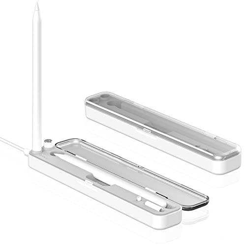 AreMe 2 in 1 Charging Case Compatible with Apple Pencil 2nd and 1st Generation, Magnetic Wireless Charger Dock for Pencil 2nd Gen, Portable Travel Case Storage Box for iPad Pencil