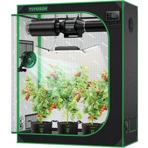 VIVOSUN S425 2x4 Grow Tent, 48"x24"x60" High Reflective Mylar Grow Tents with Observation Window and Floor Tray for Hydroponics Indoor Plant for VS2000