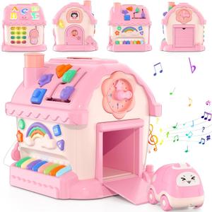 HYES Toys for 1 Year Old Girl Gifts, Musical House Learning Toddler Toys with Story, Letter, Games 1st First Birthday Gifts for Girls 6-12 12-18 Months