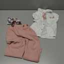 YALLET Toddler Baby Boy Clothes Suit Gentleman Wedding Outfits, Formal Dress Shirt+Bowtie+Suspender Pants(Pink, 2-3T)