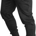 BUXKR Men's Slim Joggers Workout Pants for Gym Running and Bodybuilding Athletic Bottom Sweatpants with Deep Pockets, Black, Small