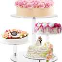 YestBuy Cupcake Stand, Round Cake Stand, 4 Tier Cupcakes and Cakes Comb for 8-12 Inch Cakes, Tiered Cupcake Tree Tower, Clear Dessert Display Stand for Dessert Table Wedding Birthday Party