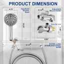 High Pressure 10 Setting Handheld Shower Head, 5" Detachable Showerhead Spray Built-in Power Wash to Clean Tub, Tile & Pets, 79" Extra Long Stainless Steel Hose, Adjustable Bracket - Chrome