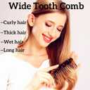 Fsmiling Wide Tooth Comb Large Detangling Comb Cellulose Detangler Comb for Women Thick Curly Wavy Wet Dry Hair 2 Pack,Tortoise shell